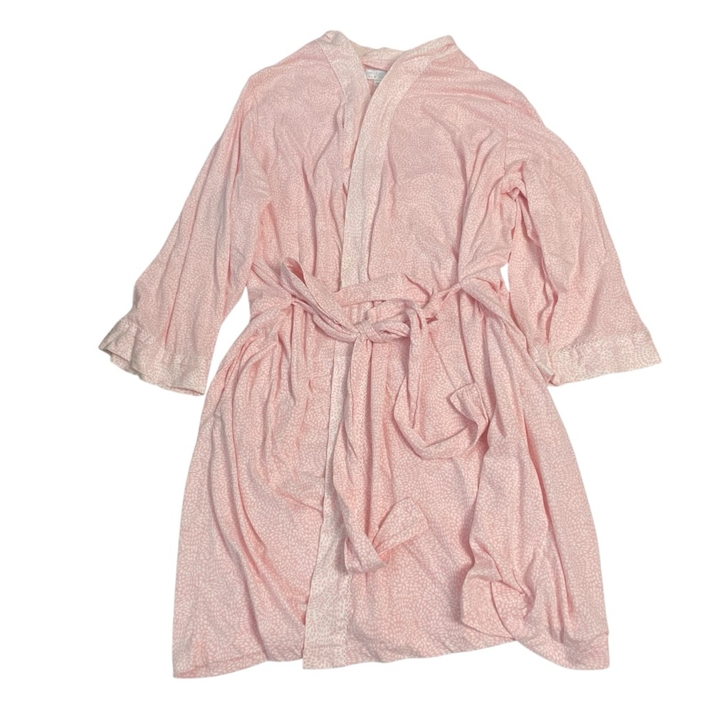 Carole Hochman Pink Patterned Short Robe Plus Size 3x